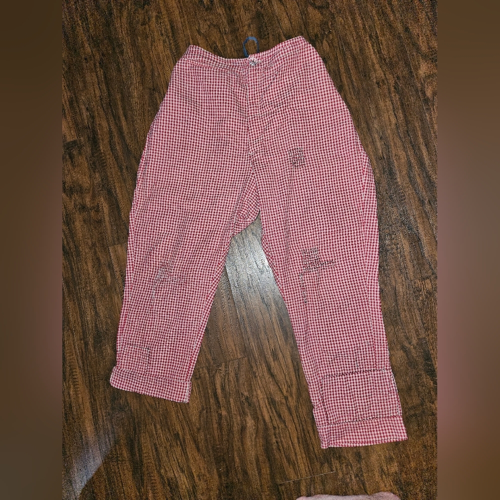 Magnolia Pearl Red And White Plaid Pants